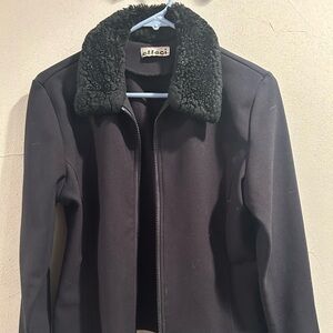 Y2K faux fur collar coat